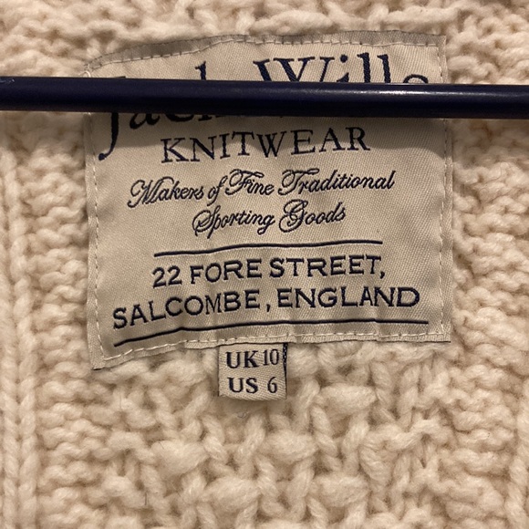 Jack Wills Women’s Cream Knot Button Cardigan SZ US 6 - Picture 2 of 5